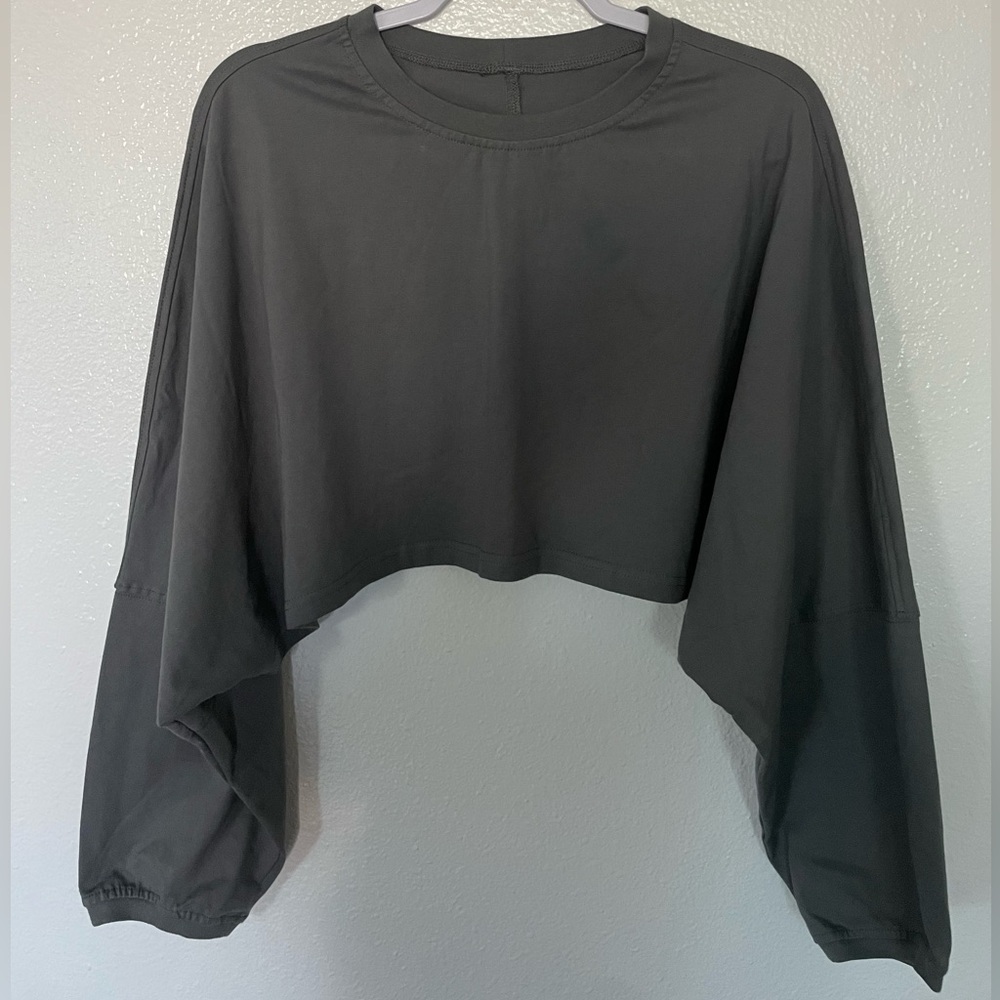 Gray Longsleeve Crop Top